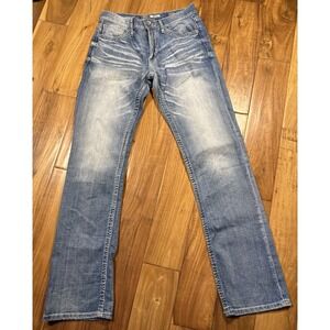 Buckle Men's Slim Straight Jeans - Light Blue